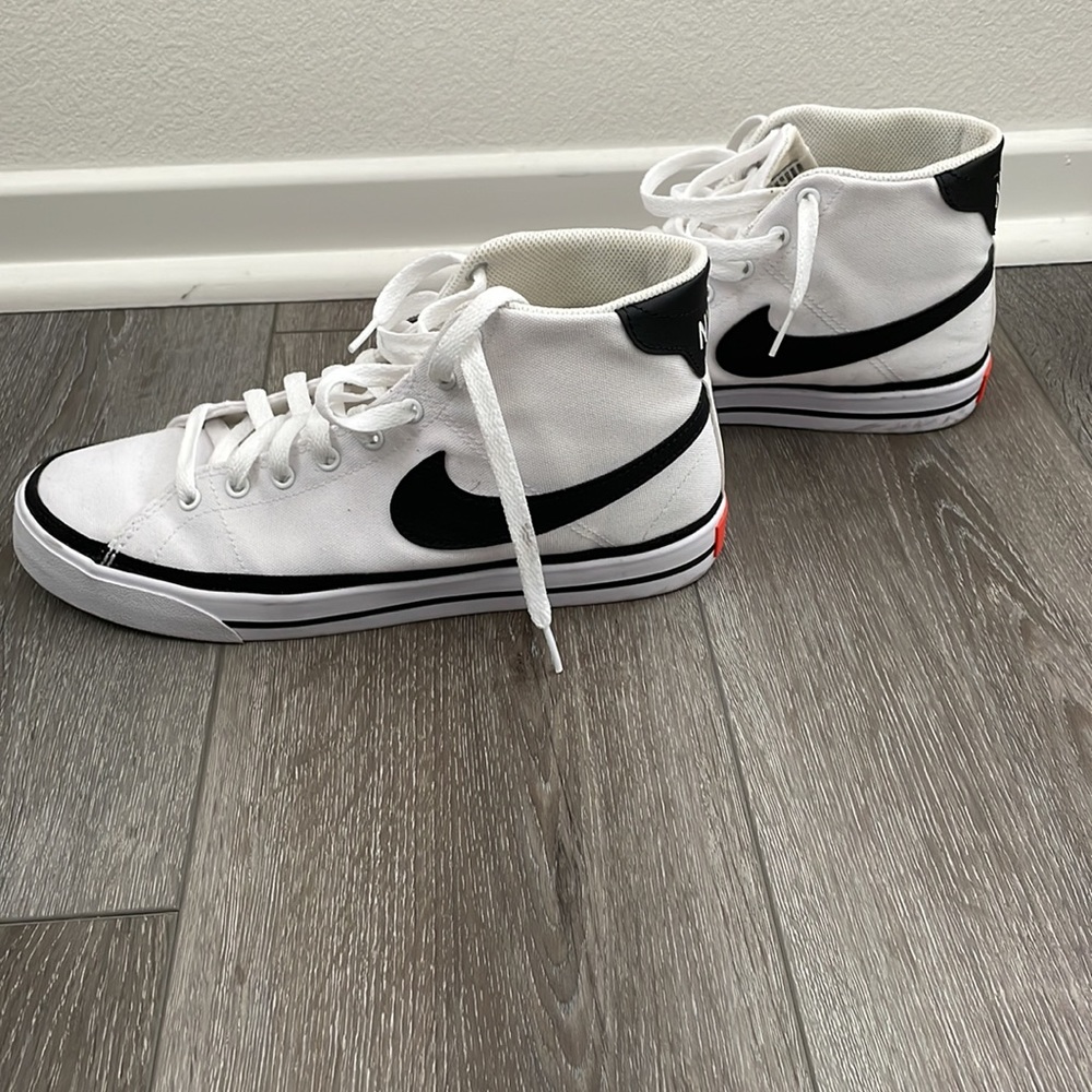 Nike White and Black High-Top Athletic Shoes